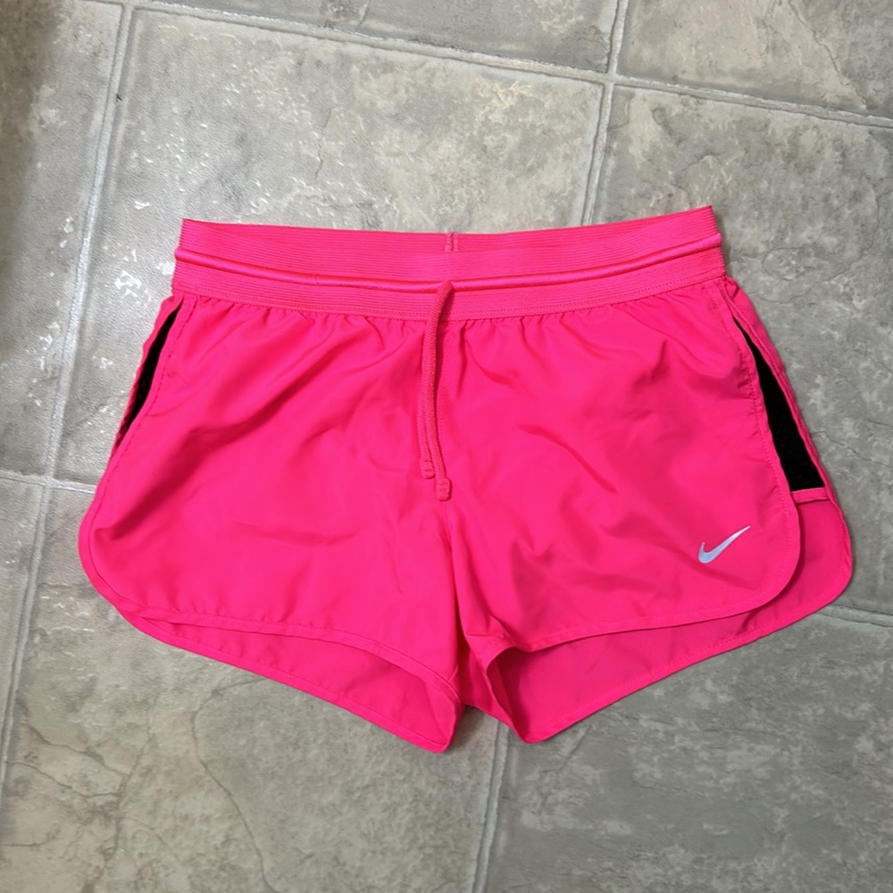 Hot pink Nike running shorts